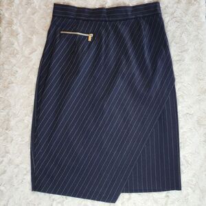 H&M Pinstripe Asymmetrical Navy Skirt (6)